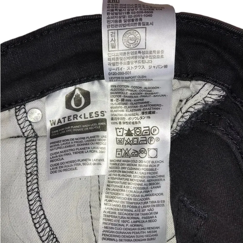 Levi’s 511 Slim Fit Jeans Men’s 30x32 Black Dark Wash Denim Skater Streetwear